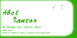 abel kantor business card